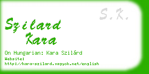 szilard kara business card